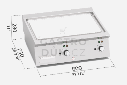 Elektr. grilovací plotna Bertos SE7FL8B-2/CPD