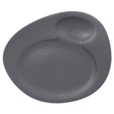 RAK Porcelain RAK Talíř s důlkem 31 × 26,5 cm, šedá | RAK-NFNBFP32GY