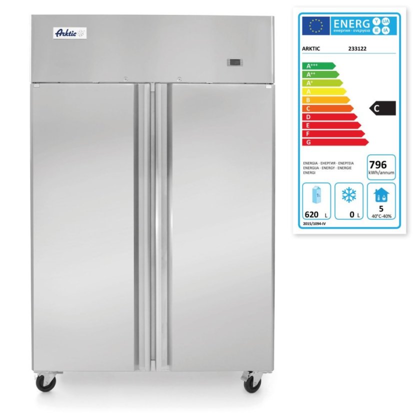 Chladnička se 2 dveřmi 900 l, Arktic, Profi Line, 620L, 230V/450W, 745x1200x(H)1945mm