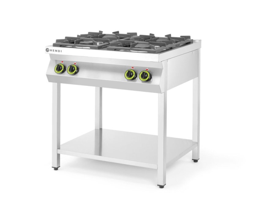 Otevřený stojan se 4 hořáky pro plynový sporák Kitchen Line, HENDI, Kitchen Line, 19kW, 800x700x(H)900mm