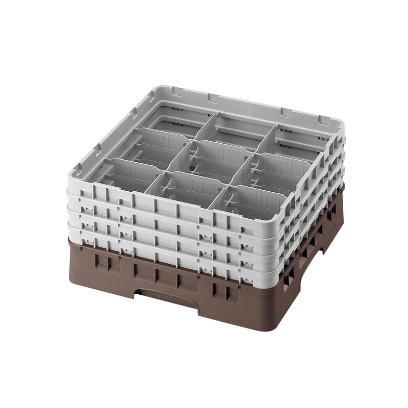 Cambro Koš Camrack 9 pozic, výška sklenice 30 cm - Hnědá