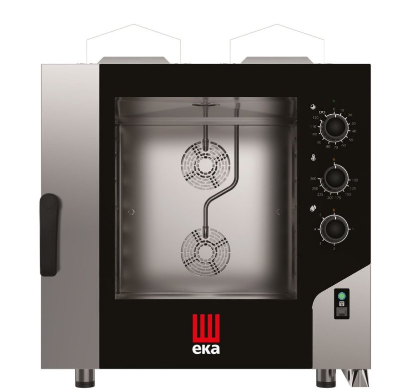 Konvektomat Millennial Smart Bakery, 6x600x400 mm - ovládaná elektromechanicky, plynová, Tecnoeka, 230V/500W, 13,5kW, 850x1041x(H)951mm Konvektomat Millennial Smart Bakery, 6x600x400 mm - ovládaná elektromechanicky, plynová, Tecnoeka, 230V/500W, 13,5kW, 850x1041x(H)951mm