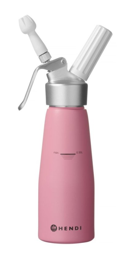 Láhev na šlehačku, HENDI, 0,5L, Pastelově růžová, ⌀80x(H)260mm