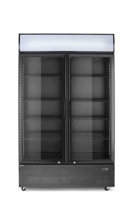 Barová chladnička s podsvíceným panelem, dvoudveřová, Arktic, 512L, Černá, 230V/510W, 585x1120x(H)1900mm