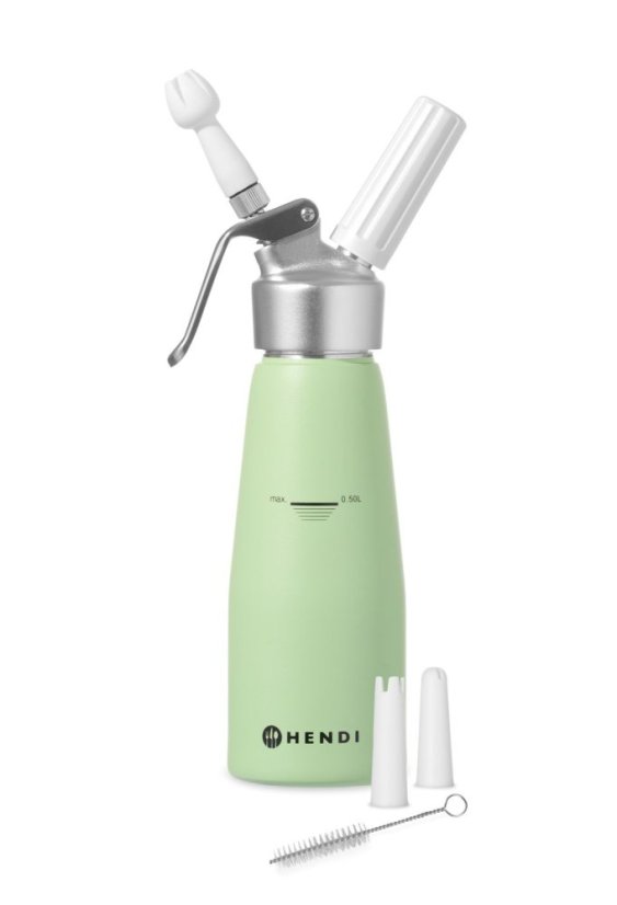 Láhev na šlehačku, HENDI, 0,5L, Pastelově zelená, ⌀80x(H)260mm