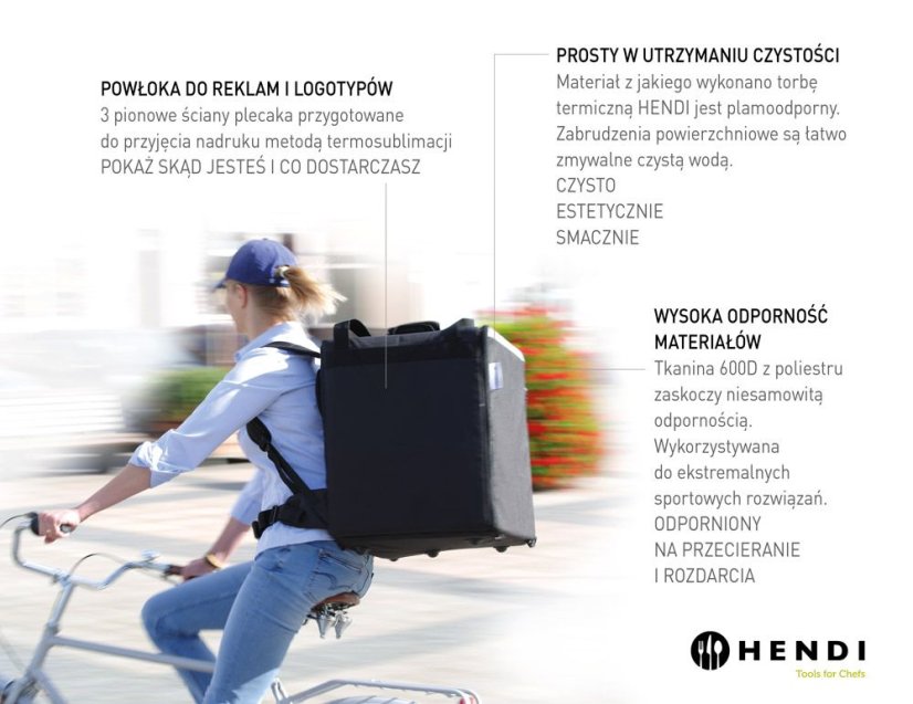 Tepelně izolovaný přepravní batoh, HENDI, 75,2L, Černá, 410x410x(H)480mm