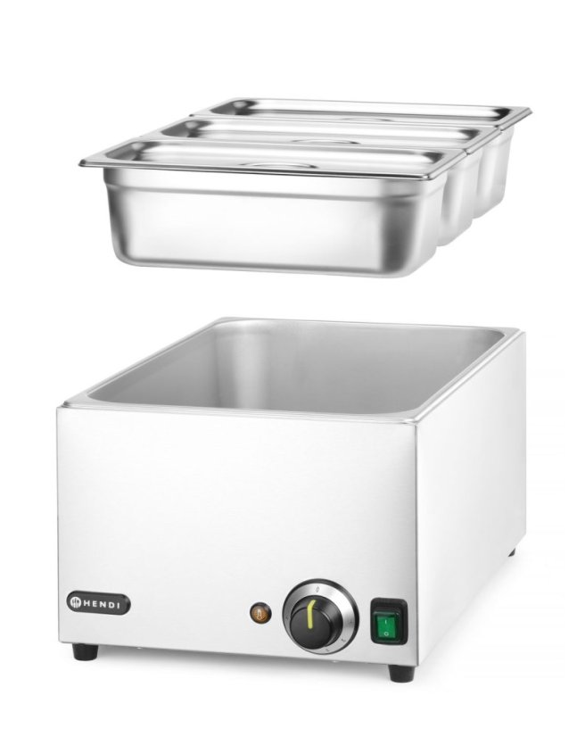Sada Bain-marie RANGER + 3x GN 1/3 s víkem, HENDI, GN (H)150mm, GN 1/1, 230V/1000W, 590x332x(H)242mm