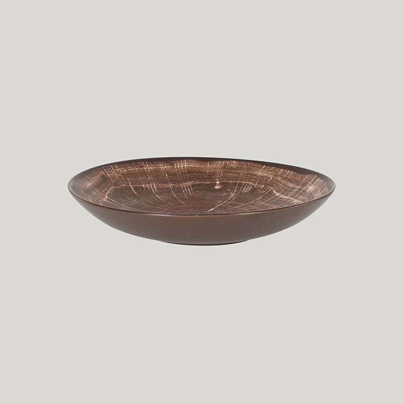 RAK Porcelain RAK Woodart talíř hluboký pr. 23 cm – tmavě hnědá | RAK-WDBUBC23OB