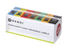 Sada opakovaně použitelných štítků pro bezpečnost potravin pro každý den v týdnu s dávkovačem , HENDI, 240x80x(H)100mm