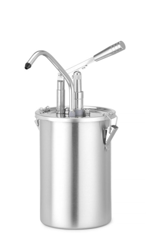 Nerezová nádoba na omáčku s dávkovačem, HENDI, 4,5L, ⌀180x(H)420mm