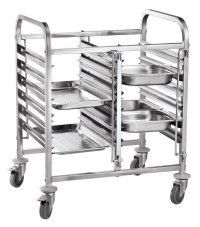 Dvojitý vozík pro přepravu kontejnerů 12×GN 1/1, HENDI, 810x610x(H)960mm