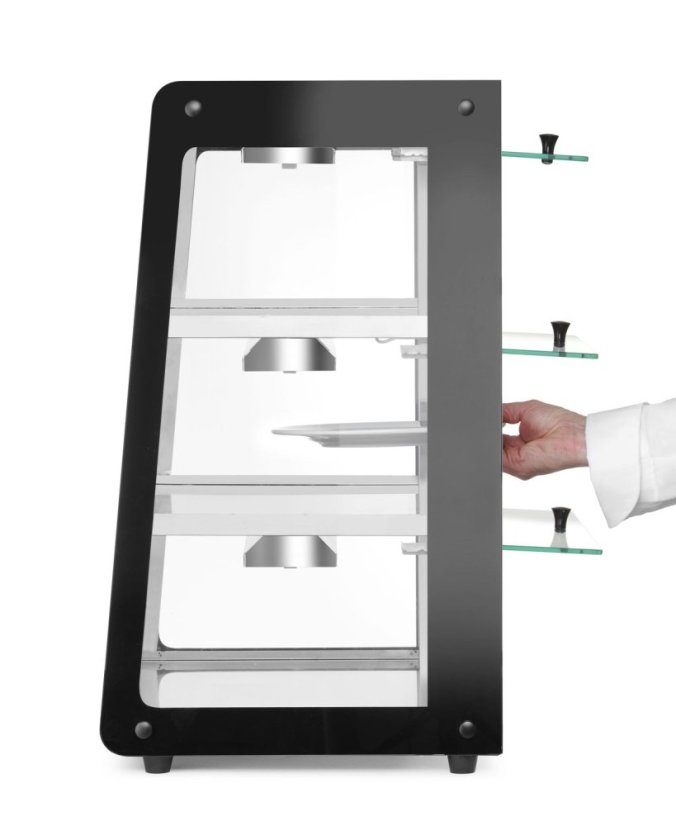 Vyhřívaná pultová expozice, HENDI, Černá, 230V/500W, 472x447x(H)775mm