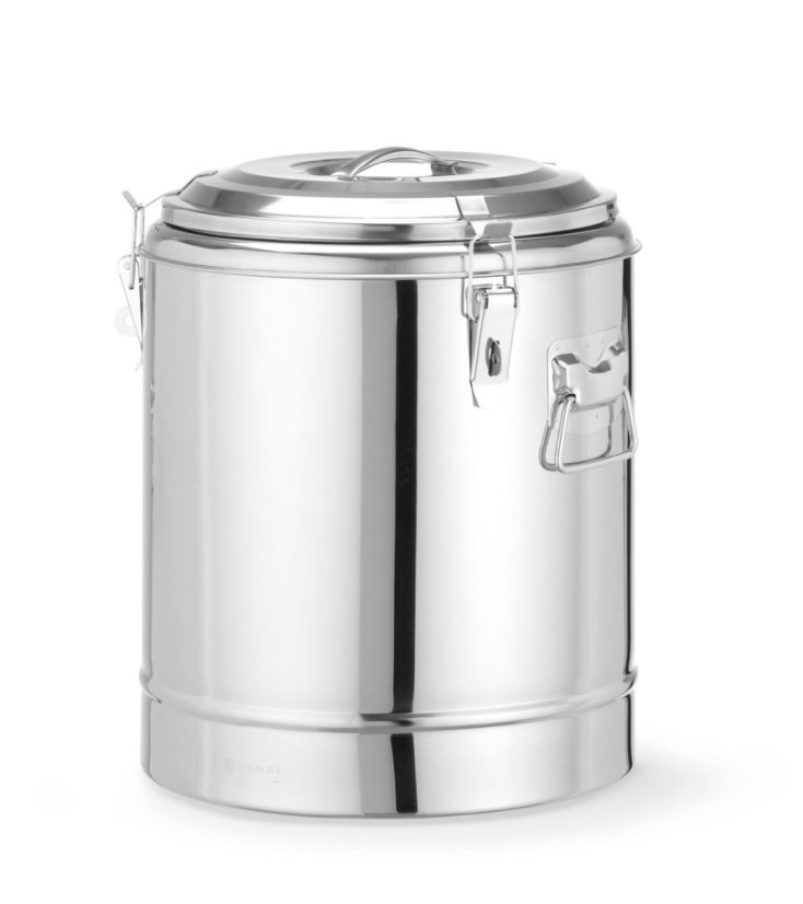 Termoska na přepravu potravin, HENDI, Kitchen Line, 23L, Stříbrná, ⌀350x(H)440mm