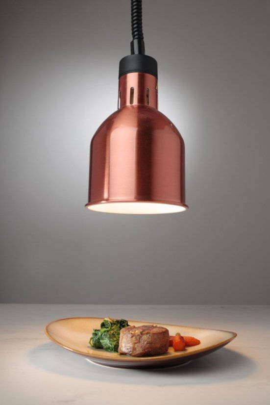 Výškově nastavitelná ohřívací lampa válcová, HENDI, Měděná, 230V/375W, ⌀175x(H)250mm