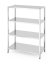 Skladový regál se 4 plnými policemi – šroubovaný, HENDI, Kitchen Line, 1200x600x(H)1800mm