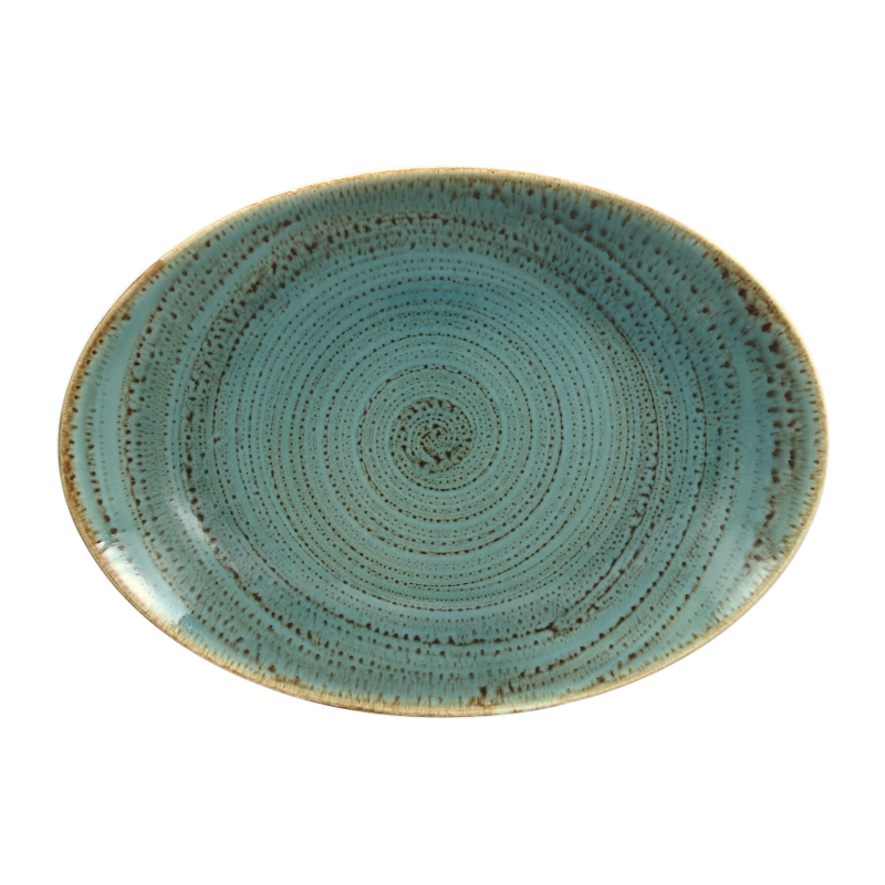 RAK Porcelain RAK Twirl talíř oválný 32 × 23 cm – lagoon | RAK-TWNNOP32LA