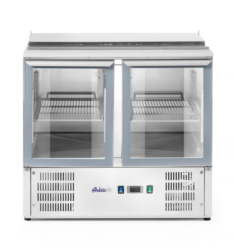 Chladící pult s výklopným víkem, dvoukřídlými dveřmi, Arktic, 146L, 230V/145W, 700x900x(H)860mm