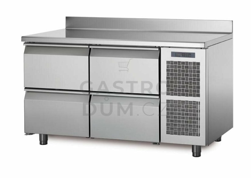 Coldline chladící stůl TA13/4M s deskou a zadním lemem Coldline chladící stůl TA13/4M s deskou a zadním lemem