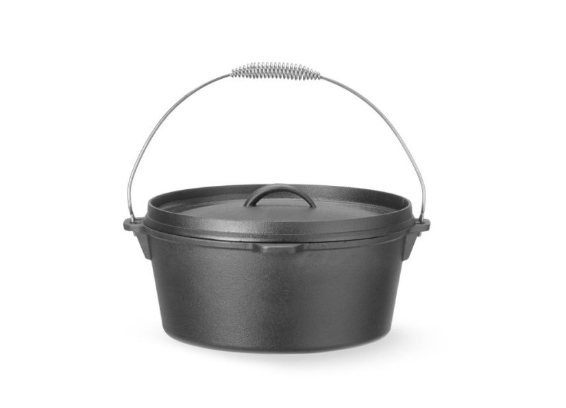 Litinový hrnec, HENDI, 7,2L, Černá, ⌀310x(H)130mm, Kulatý