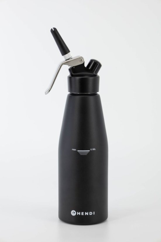 Láhev na šlehačku, HENDI, Kitchen Line, 0,95L, Černá, ⌀95x(H)320mm