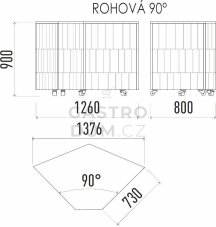 Enofrigo neutrální rohový modul 90 NE 90°