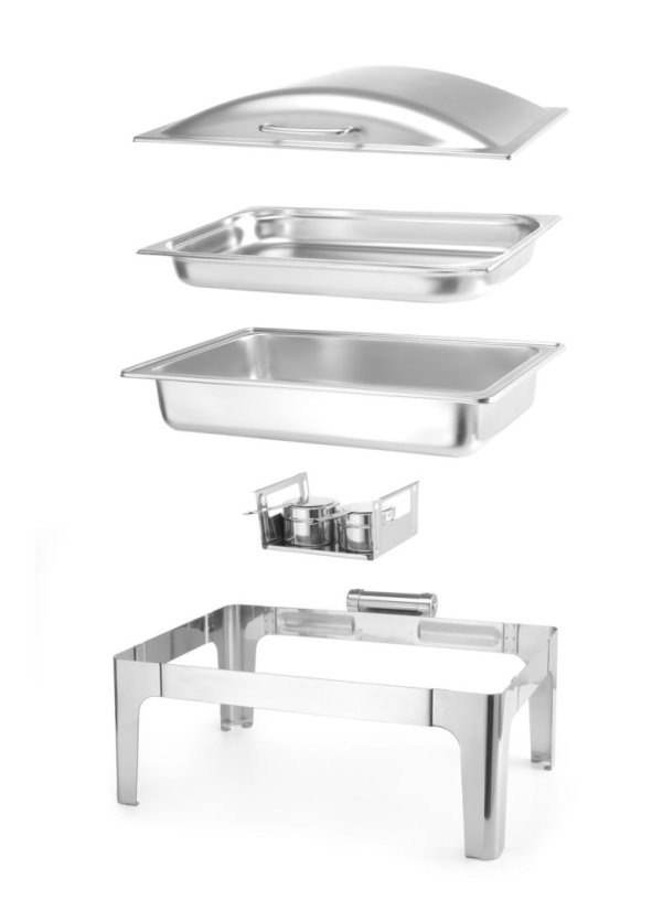 Chafing GN 1/1 saténový vzhled, HENDI, Profi Line, 9L, 570x430x(H)290mm