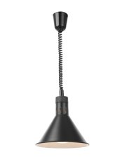 Závěsná výhřevná lampa s nastavitelnou výškou, kuželová, HENDI, Černá, 230V/375W, ⌀275x(H)250mm
