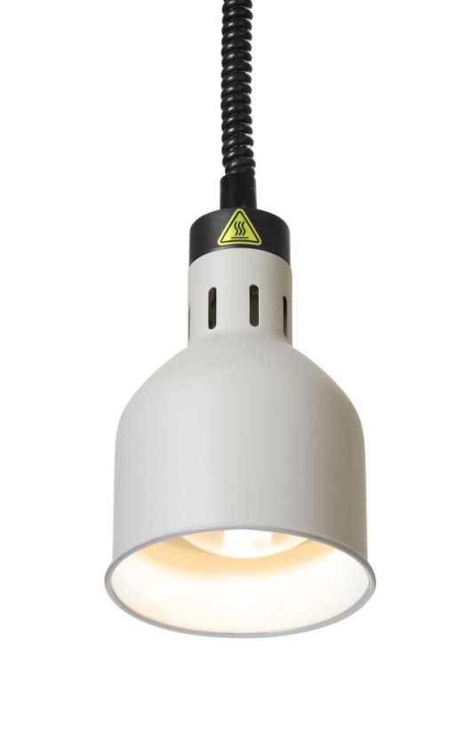 Výškově nastavitelná ohřívací lampa válcová, HENDI, Bílá, 230V/375W, ⌀175x(H)250mm