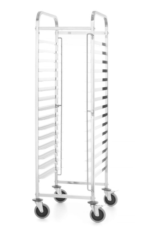 Vozík s regály , HENDI, Kitchen Line, 15 vodítků zásobníků 600x400, Stříbrná, 470x620x(H)1735mm
