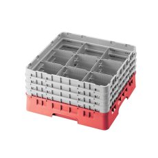 Cambro Koš Camrack 9 pozic, výška sklenice 25,8 cm - Červená