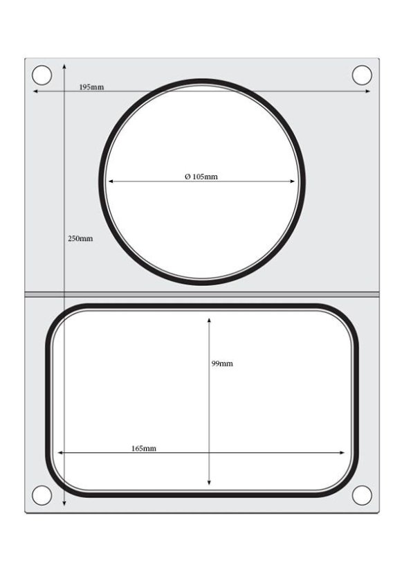 Těsnicí matrice pro těsnicí stroj , HENDI, 2 nádoby: 1x 178x113 mm + 1x ø115 mm