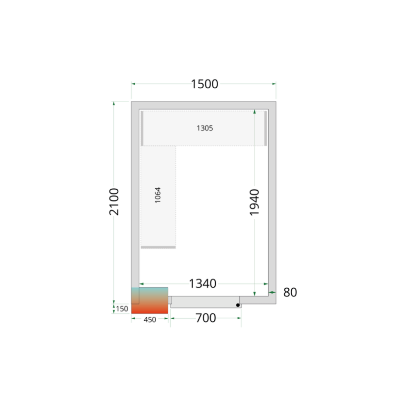 Stavebnicový box TEFCOLD CR 150x210x220