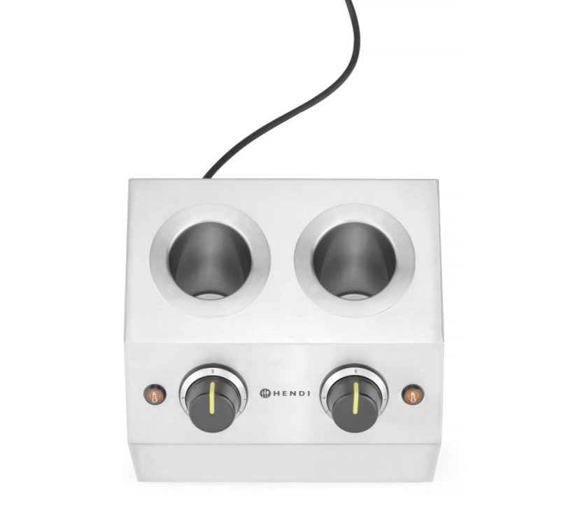 Ohřívač omáček, HENDI, Dvoudílná - 2x0,65L, 220-240V/400W, 270x223x(H)282mm
