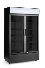 Barová chladnička s podsvíceným panelem, dvoudveřová, Arktic, 512L, Černá, 220-240V/510W, 1120x585x(H)1900mm