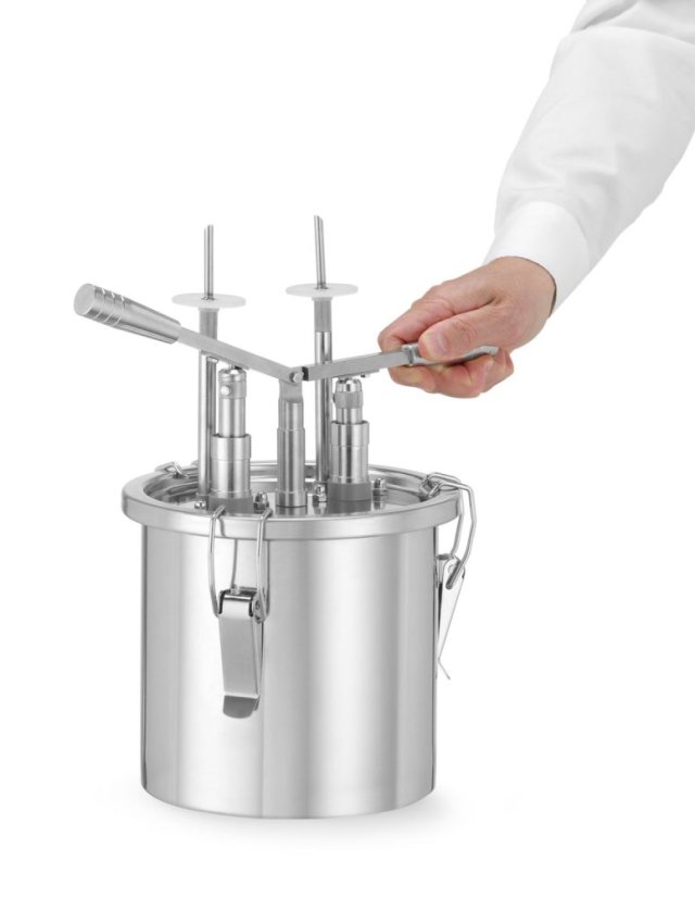 Dávkovač náplně do koblih, HENDI, 4,5L, Stříbrná, 330x240x(H)390mm