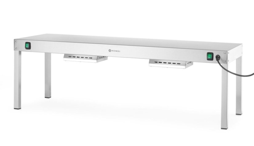 Zahřívací most, HENDI, Stříbrná, 230V/1000W, 1200x400x(H)400mm, Obdélníkové