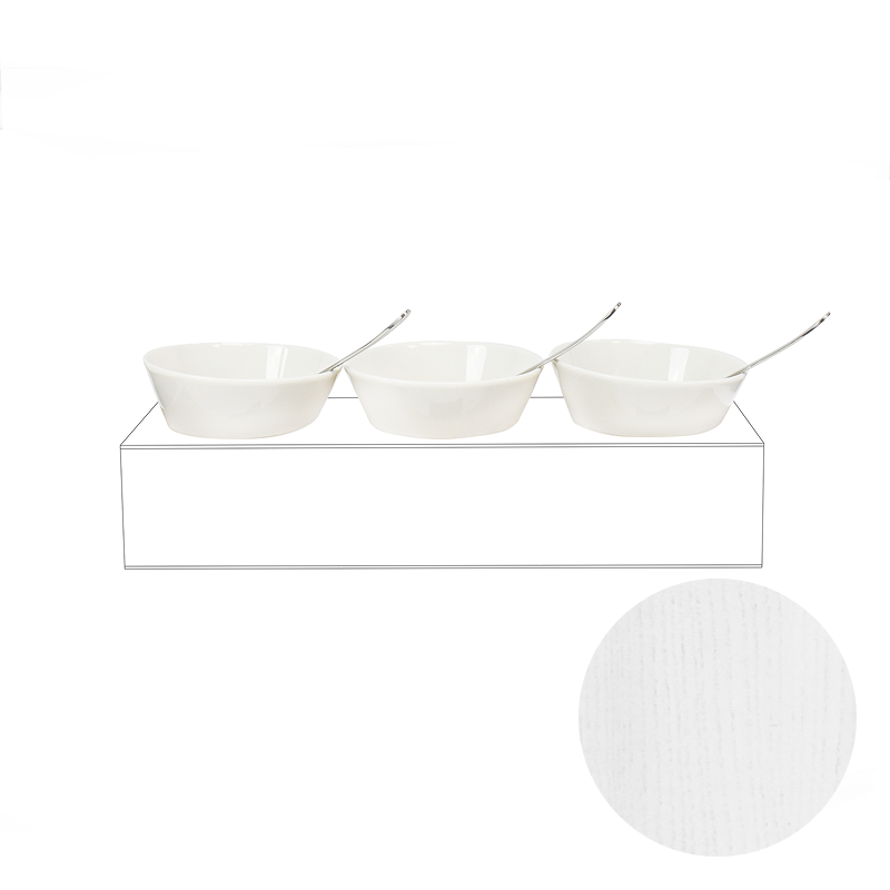 TOMGAST Box pro 3 misky, 400x130x80 mm, bílý