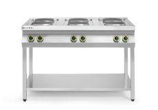 Elektrický vařič Kitchen Line – 6 plotýnek s otevřenou podstavou, HENDI, Kitchen Line, 400V/15600W, 1200x700x(H)900mm