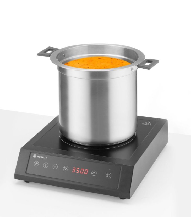 Kotlík na polévku bez vody, 10L, HENDI, 10L, Černá, 230V/450W, ⌀330x(H)398mm