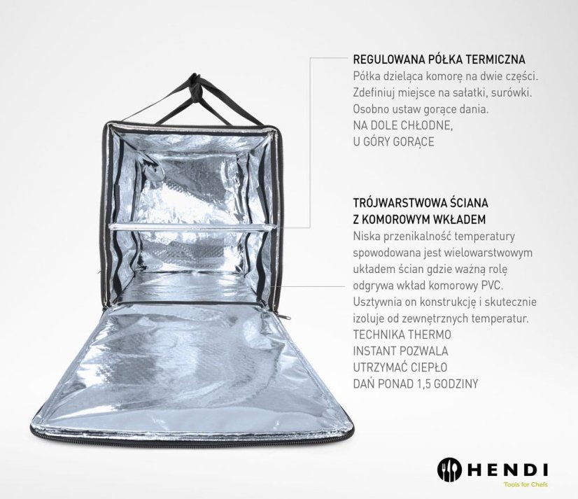 Tepelně izolovaný přepravní batoh, HENDI, 75,2L, Černá, 410x410x(H)480mm