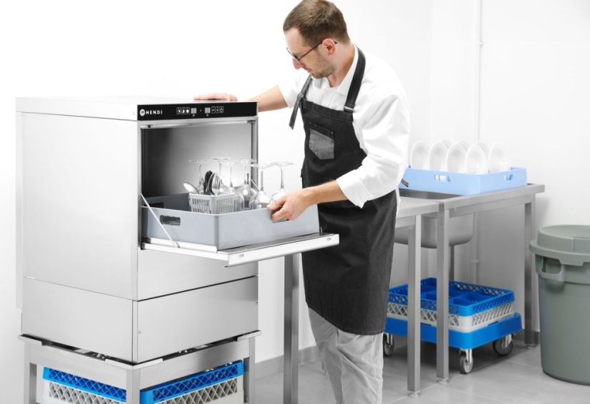 Myčka na sklo 40x40 - elektronické ovládání, HENDI, 230V/2800W, 470x510x(H)710mm