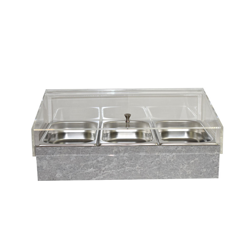 TOMGAST Chladicí box pro gastronádoby s krytem GN 1/1, dekor beton TOMGAST Chladicí box pro gastronádoby s krytem GN 1/1, dekor beton
