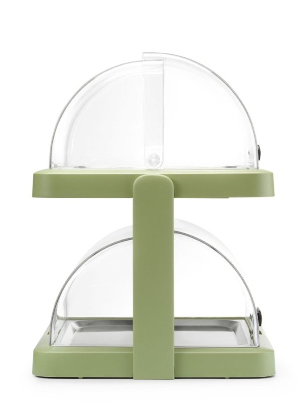 Chladicí vitrína roll top Duo UNIQ, HENDI, designed by Robert Bronwasser, Dvoudílná, Zelená, 480x355x(H)480mm, Obdélníkové