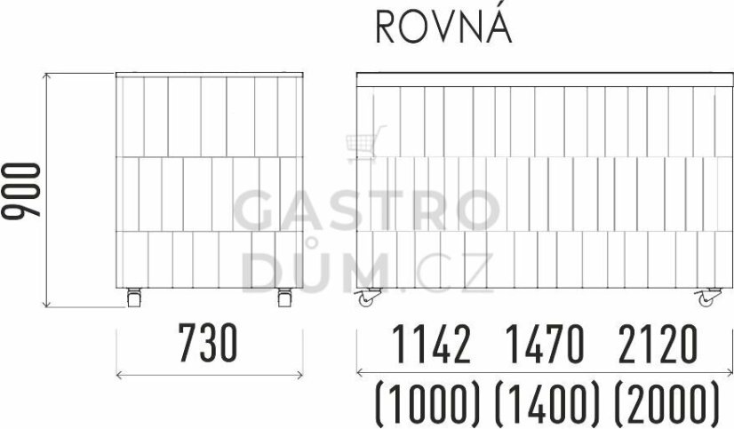 Enofrigo neutrální pracovní modul rovný 2000 NE