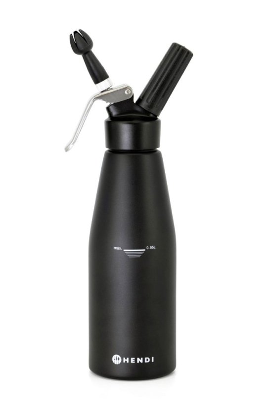 Láhev na šlehačku, HENDI, Kitchen Line, 0,95L, Černá, ⌀95x(H)320mm