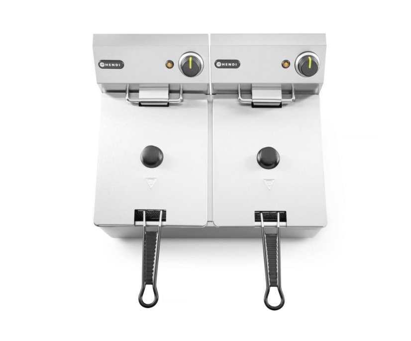Fritéza Kitchen Line - 2x 8L, HENDI, Kitchen Line, 16L, 230V/7000W, 542x430x(H)351mm