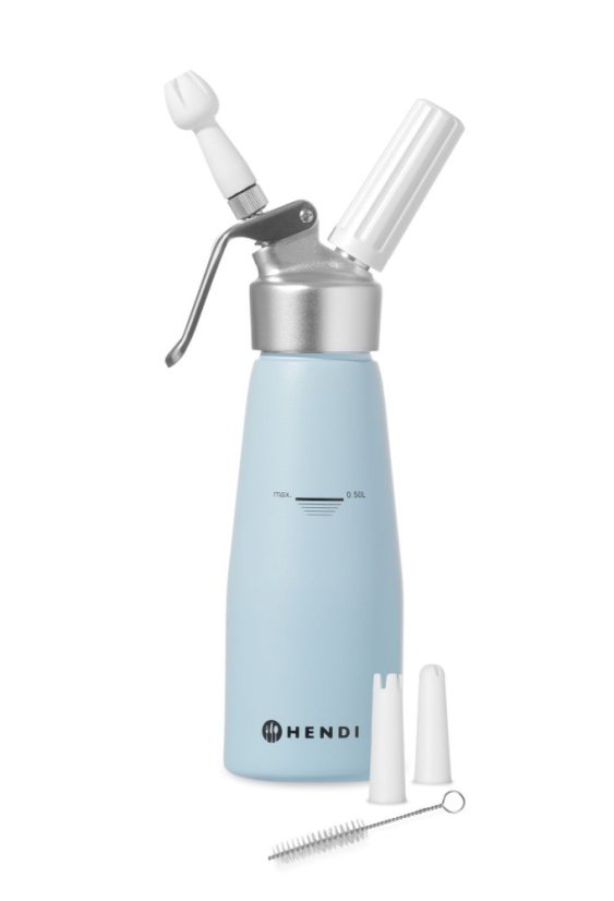 Láhev na šlehačku, HENDI, 0,5L, Pastelově modrá, ⌀80x(H)260mm