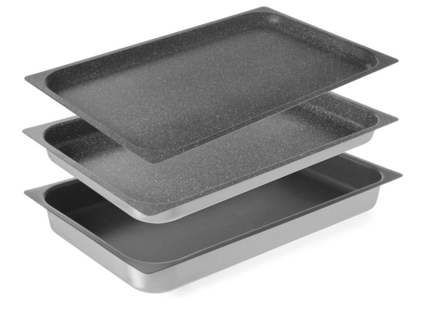 Hliníkový podnos s nepřilnavým povrchem GN 1/1, HENDI, GN 1/1, 530x325x(H)40mm