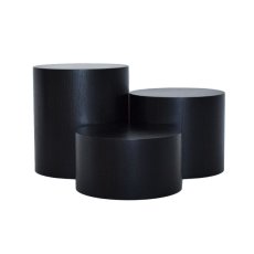 TOMGAST Podstavec kulatý dřevěný, pr. 223 mm, v: 240 mm, jasan, černý