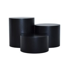 TOMGAST Podstavec kulatý dřevěný, pr. 223 mm, v: 60 mm, jasan, černý